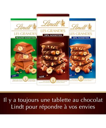 Lindt - Tablette LES GRANDES 34% Noisettes - Chocolat Noir 150g Noisette 150g - Buy Online on GoSupps.com