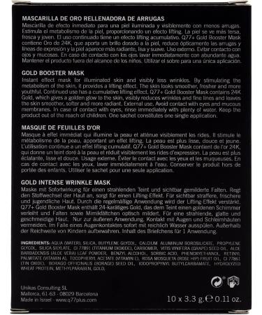 Unikas Consulting SL Facial Mask Gold Booster Mask Immediate Lifting Effect Made with Gold Particles Vitamins and Essential Oils Works and Reduces Wrinkles Size 10 Sachets GOLD BOOSTER MASK 10 packs - Buy Online on GoSupps.com