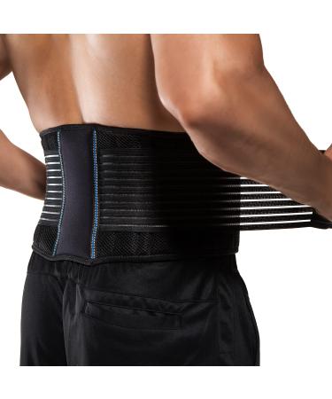 Back Brace by BraceUP for Men and Women - Breathable Waist Lumbar Lower Back Support Belt for Sciatica, Herniated Disc, Scoliosis Back Pain Relief, Heavy lifting, with Dual Adjustable Straps (L/XL) Large/X-Large (Pack of 1)
