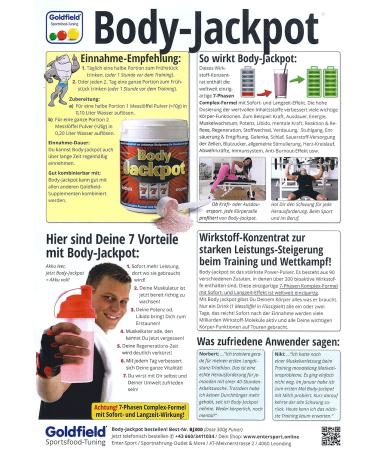 Goldfield Body Jackpot Pre Workout Booster with unique formula Fitness Booster for maximum performance energy muscle pump and focus with minerals trace elements and vitamins - Buy Online on GoSupps.com