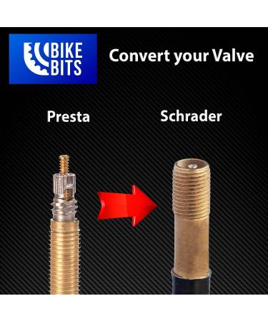 Bike Bits Brass Presta Valve Adapter (4 Pack) - Convert to Schrader, Inflate With Bike Pump or Air Compressor - Buy Online on GoSupps.com