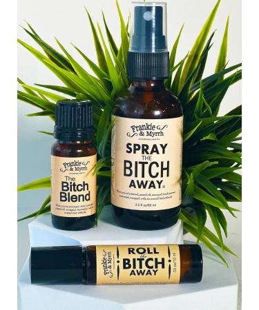 Frankie & Myrrh Bitch Kit Trio - Aromatherapy Spray Roll-on & Essential Oil Blend for Irritability | Natural Perfume with Bergamot Geranium Lavender & Frankincense - International Shipping - Buy Online on GoSupps.com