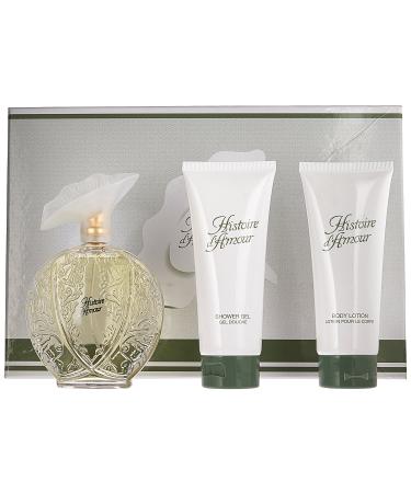 Aubusson Histoire D'amour 3 Piece Set (3.4 Ounce Eau de Toilette Spray Plus Body Lotion Plus Shower Gel)