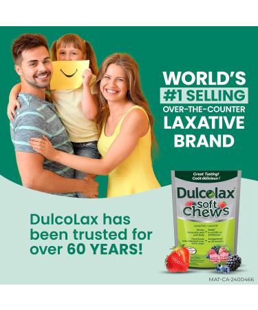 Dulcolax Soft Chews Laxative for Gentle Occasional Constipation Relief For Adults and Kids Ages 12 and Over Vegan Stimulant-Free Gluten-Free Laxatives Mixed Berry 30 Count - Buy Online on GoSupps.com