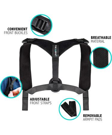 Back Posture Corrector for Men & Women - VividFit Pro Adjustable Upper Back Brace for Neck Pain Relief & Shoulder Support - Discreet Posture Trainer - Buy Online on GoSupps.com