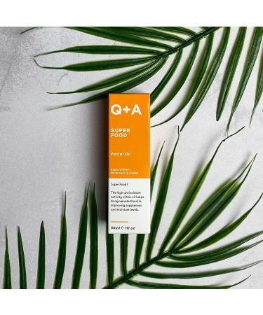 Q+A Superfood Facial Oil | Complexion-Boosting Blend with Vitamin A C E & F | Antioxidant-Rich Berries & Jojoba Seed Oil | 100% Natural | 30ml - Buy Online on GoSupps.com