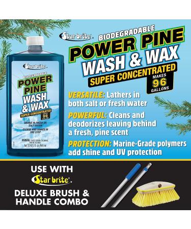 Star Brite Power Pine Wash & Wax - Super Concentrated 32 oz | UV Protection, Adds Shine, Biodegradable - Buy Online on GoSupps.com