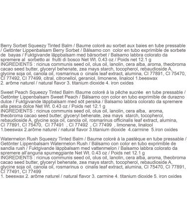 Burt's Bees Lip Care Stocking Stuffers Set - Berry Sorbet, Sweet Peach, Watermelon Rush - Buy Online on GoSupps.com