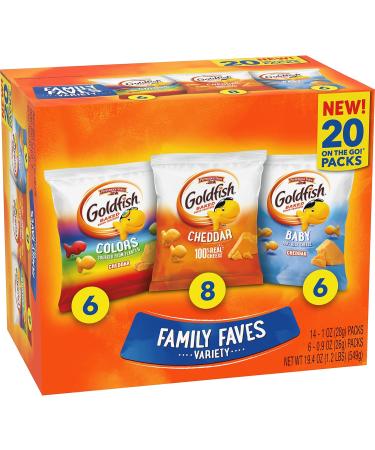Goldfish Family Faves Lot de 20 crackers cheddar couleurs et papillotes pour b b  - Buy Online on GoSupps.com