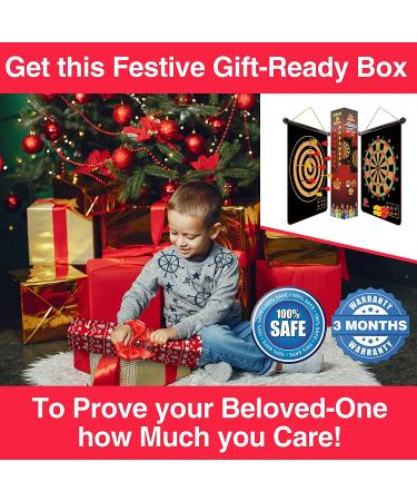 FUNGENIX Magnetic Dart Board for Kids - Indoor Outdoor Darts Game Set with 16pcs Magnetic Darts - Double Sided Board Games | Best Toys Gifts for Boys Ages 5-16 - Buy Online on GoSupps.com