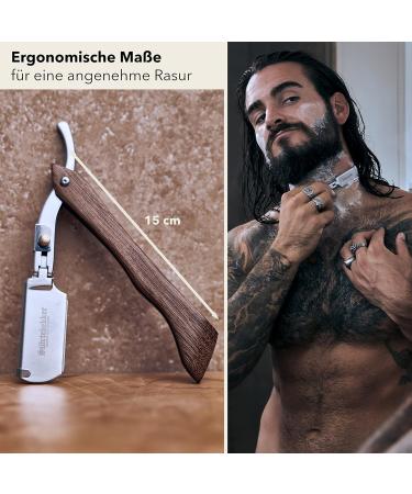 St rtebekker Razor Set: Handmade Leather Case Wooden Handle 10 Sharp Blades & Shaving Guide - Perfect Gift Idea - Buy Online on GoSupps.com