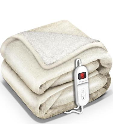Sinnlein heating ceiling with automatic switch -off 180x130cm T V S d GS checked |Electric thermal blanket with 9 temperature levels |Cuddly blanket bed sofa |Ceiling electrically with timer digital display 180x130cm beige
