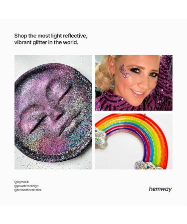 Hemway Premium Ultra Sparkle Glitter - Fluorescent Purple Extra Chunky 100g for Arts Crafts Nails Cosmetics & Festivals | Multi-Purpose Metallic Flake - Buy Online on GoSupps.com