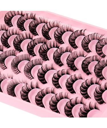 20 Pairs Russian Strip Lashes - Natural Wispy Faux Mink D Curl Extensions, 4 Styles (15mm-19mm) - Buy Online on GoSupps.com