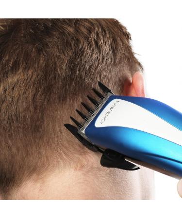 Carmen Sport Precision Hair Clipper with Adjustable Cutting Blade 4 Comb Guide Attachments Barbers Scissors and Comb Cleaning Brush Clipper Oil Blue - Buy Online on GoSupps.com