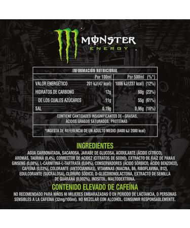  Monster Monster Energy Original energy drink - Pack of 4 x 500ml cans - Buy Online on GoSupps.com