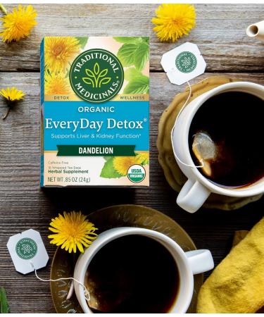 Traditional Medicinals Organic Everyday Detox Tea Sampler - Schisandra Berry, Dandelion, Lemon - 16 Tea Bags Per Box (3 CT) - Buy Online on GoSupps.com