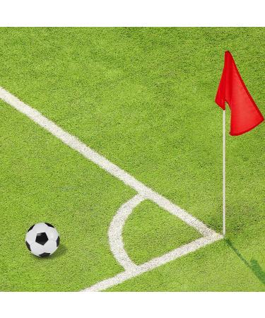 Set of 4 Soccer Corner Flags - Red Replacement Flags for Soccer Field - Official Referee Equipment for Football, Volleyball, and Track Training - Buy Online on GoSupps.com