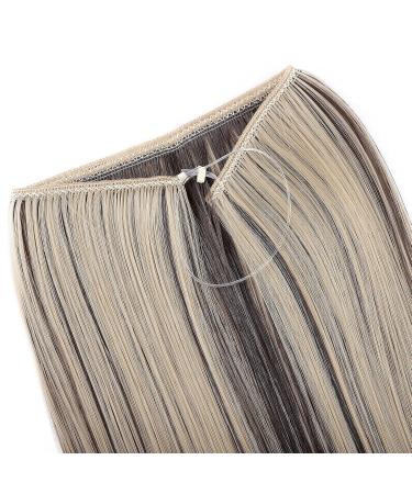 Silk-Co Hair Extensions with Rubber Band | Smooth Synthetic Hair | Invisible Cord | Dark Brown & Golden Brown | 50cm | Hair Sealing Extensions for Women - Buy Online on GoSupps.com