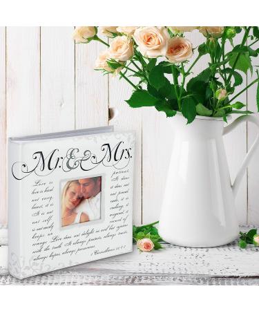 Malden 4x6 Horizontal Wedding Photo Album - Mr & Mrs Corinthians Verse, Book Bound Memo Areas, Hard Cover - Buy Online on GoSupps.com