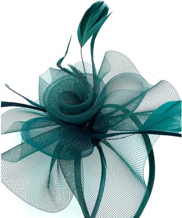 Ladies Feather Aliceband/Headband Fascinator for Weddings Races Royal Ascot Hair Piece (Green) - Buy Online on GoSupps.com