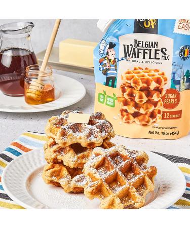 Belgian Waffle Mix with Sugar Pearls - 16oz Pack | Resealable & 100% Recyclable - Buy Online on GoSupps.com