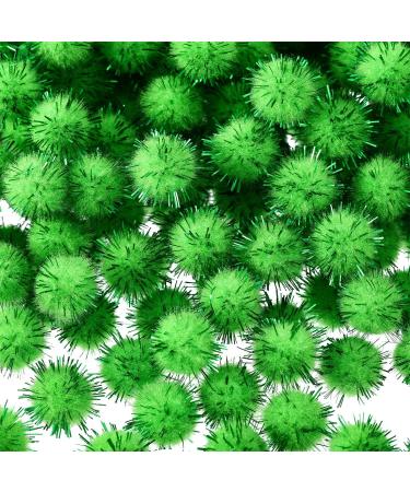 Hestya 500 Pcs 0.5 Glitter Pom Poms for Christmas Crafts - Light Green - Buy Online on GoSupps.com