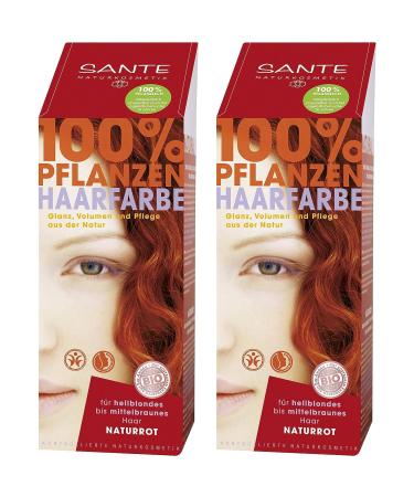 Sante herbal hair colour hair colour in a double pack natural red 2 x 100 g in a set for a great colour experience Red 100 g (pack of 2)