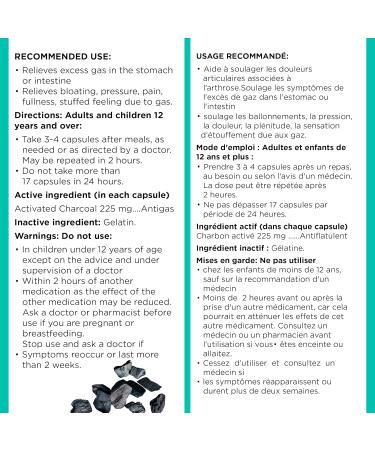 Laboratoire Suisse Activated Charcoal Excess Gas Relief & Antiflatulent 60 Capsules 60 count (Pack of 1) - Buy Online on GoSupps.com