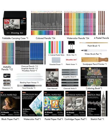 124 PCS Drawing Kit - Professional Drawing Supplies for Artists & Kids - Buy Online on GoSupps.com