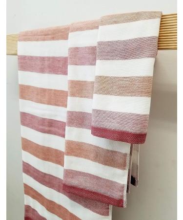 IPPINKA Senshu Japanese Towel - Ultra Soft & Quick-Drying Two-Tone Stripes - Red (Wash/Face Towel) - Buy Online on GoSupps.com