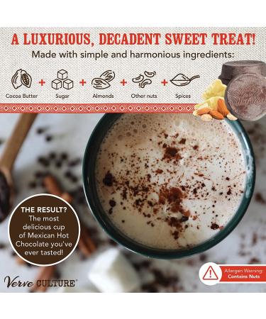 Verve CULTURE Mexican Hot Chocolate Discs- Dairy Free Vegan Gourmet Spicy Blend- Almond & Walnut Flavored- 250g Bag- 5 Discs- Pack of 5 - Buy Online on GoSupps.com