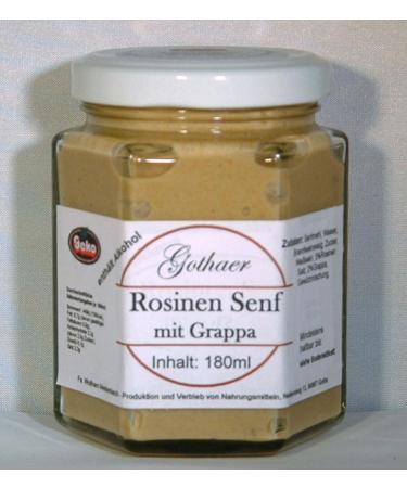 Geko Gothaer-Senf original in a 180ml hexagonal glass Original packaging in various flavors (mustard with grappa)