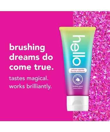 hello Unicorn Sparkle Toothpaste for Kids - Bubblegum - Pack of 2 - 4.2 Oz. - Buy Online on GoSupps.com