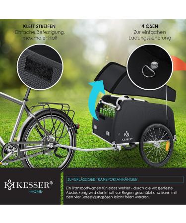 Kesser High-Drawn Bicycle Cargo Trailer | Durable Transport Trailer with Cover & Folding Function - Ideal for All Your Shipping Needs - Buy Online on GoSupps.com