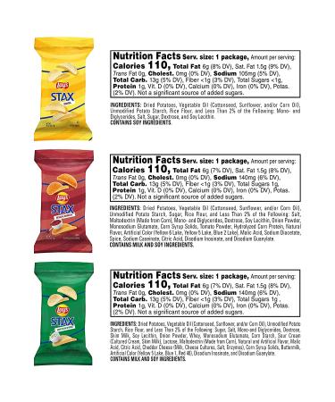 Lay's Stax Original Sour Cream Onion and Mesquite Barbeque 0.75oz Sleeves Variety Pack - 30 Count - Buy Online on GoSupps.com