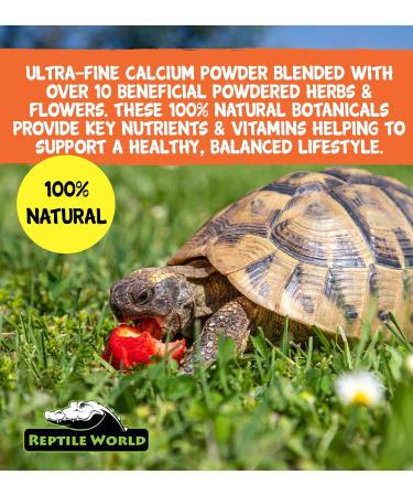 Reptile World Tortoise Calcium Powder 100g Calcium with Botanical Herbs & Bee Pollen - Buy Online on GoSupps.com