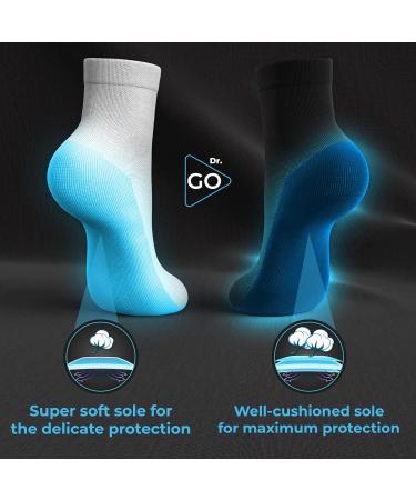 Dr. GO Neuropathy Socks for Men - 100% Seamless Diabetic Socks 12 Pairs in Black & White - Size 9-11 - Buy Online on GoSupps.com