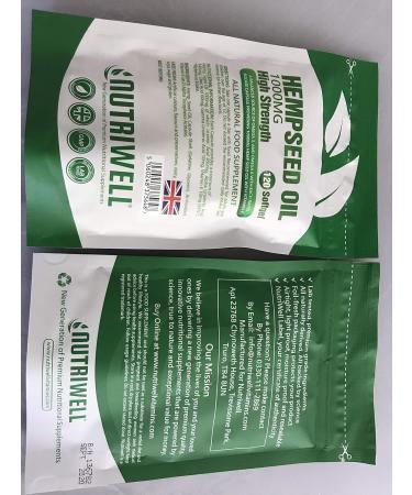 Hemp Seed Oil 1000mg 120 Softgels Capsules | High Strength Omega 3 & 6 Supplement | Made in UK by Nutri Well - Buy Online on GoSupps.com