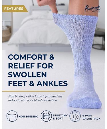Diabetic Socks with Grips for Women & Men | Non-Binding Edema Neuropathy Socks | 6 Pairs Large Bright Colors - Buy Online on GoSupps.com