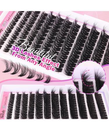 Fluffy Eyelash Extension Kit | Wispy Cluster Lashes & Individual Lashes | 10-20MM | Bond & Seal | Tweezers for Beginners | Newcally - Buy Online on GoSupps.com
