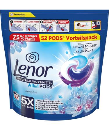 Lenor Universal Detergent All-in-1 PODS April Fresh | 104 Loads of Hygienic Deep Cleaning & Long-Lasting Freshness - Shop Internationally! - Buy Online on GoSupps.com