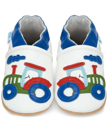 Baby Shoes with Soft Sole - Baby Girl Shoes - Baby Boy Shoes - Leather Toddler Shoes - Baby Walking Shoes 0-6 Months Tractor