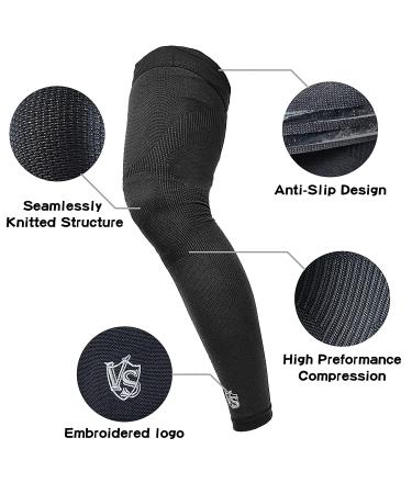 Vital Salveo Germanium Compression Leg Sleeve - X-Large Black - Support for Basketball, Arthritis - UV Protection - Men and Women - Buy Online on GoSupps.com