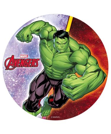 Cake Topper Children's Birthday - Hulk Avengers Edible Imagen - Round 20cm 8 inch