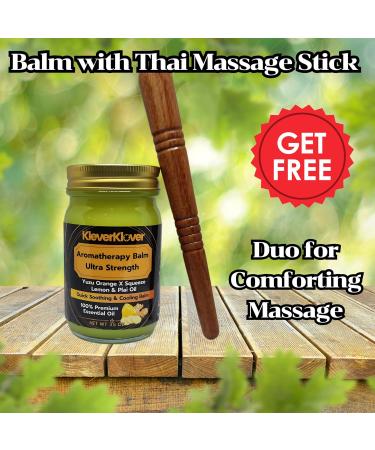 Ultra Strength Back and Neck Aromatherapy Balm | Sore Muscle Relief | Preservative Free Citrus | Free Reflexology Stick - Buy Online on GoSupps.com