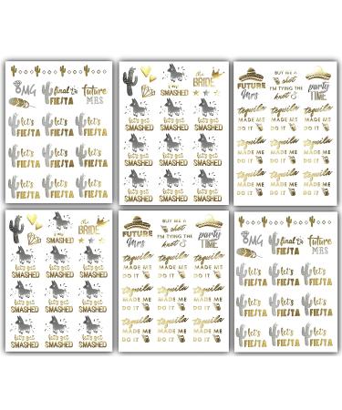 Bride to Be Gold Metallic Temporary Tattoos - 100+ Designs for Bachelorette & Engagement Party - Buy Online on GoSupps.com