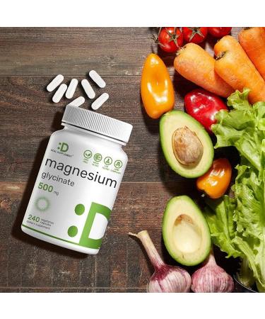 Premium Magnesium Glycinate 500mg Capsules | Chelated & Highly Purified Essential Mineral for Muscle  Joint  Heart & Digestive Health - 240 Veggie Caps - Buy Online on GoSupps.com