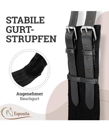 Esposita Riding Strap with 2 Leather Handles - Child & Rider Safety Lunging Belt Vaulting Belt Wooden Horse Accessories - Black - Buy Online on GoSupps.com