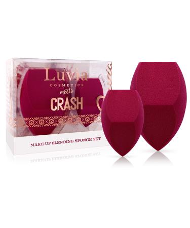 Make-Up Blending Sponge Set - 2 Make-Up Blender Sponges In Red Normal And Large - Designed By Luisa Crashion & Luvia Cosmetics